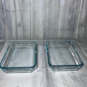 2-Pyrex 3 Cup 7x5x1.5 Storage Dish No Lids - Item Made in USA